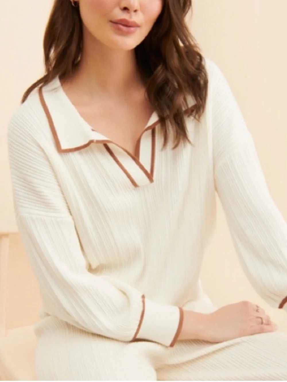 Sancia Teofila Collared knit sweater size S preppy